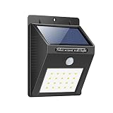 改良版 センサーライト ソーラーライト 20LED 屋外照明 両面テープ付 防犯 ボタン付き シングルモード 自動点灯 太陽光発電 外灯 玄関 駐車場 (20LED) (20LED)