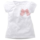 西松屋 [DRY WRAP] 半袖Tシャツ（無地・胸リボン） 【100cm・110cm・120cm・130cm】　120　ホワイト