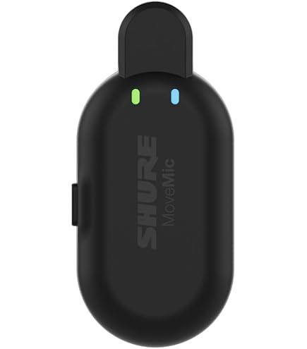 SHURE MoveMic ブラック 充電ケース付き SHURE MoveMic Two クリップオン ワイヤレスマイクロホン 2本入り 充電