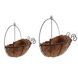 B Blesiya 鍛鉄製　植木鉢　装飾　バスケット　プランター　ぶら下げ　花器　2個　　
