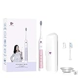 BITOU BEAUTY 電動歯ブラシ 超音波歯ブラシ1回充電で30日使用 3段調節 2本替えブラシ 1収納ケース一つ付 USB無接点充電式