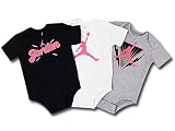 (Jordan)ジョーダン ベビーロンパース 3点セット (6/9M(6～9ヶ月), 黒白灰) [並行輸入品]