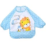 B Blesiya 子供 芸術 スモック 防水 アーティスト ペイント エプロン 長袖 ブルーライオン