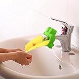 Domybest ウォーターガイド 手洗い補助パーツ 子ども用 可愛い　カエル型　便利グッズ 蛇口 エクステンダー 踏み台 手洗いグッズ 洗面所パーツ　2色選べる (グリーン)
