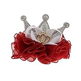 女の子　赤ちゃん　発表会　ファブリック　ヘアクリップ　クラウン　ボウ　ヘアアクセサリー　髪飾り　全4色　 - 暗赤色