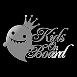 オバケ Kids on board カッティング ステッカー シルバー 銀
