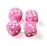 [Levarage] 0038 サイコロ４個 ピンク マーブル 桜色 桃色 1.4cm四方 dice さいころ ダイス