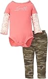 カーターズ carter's baby line 長袖ロンパース&パンツセット 9ヶ月 花柄 ピンク 迷彩 アーミー 綿 121C812 【並行輸入品】