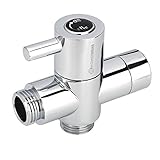 HomeIdeasソリッド真鍮シャワーアーム切替弁バルブバスルームユニバーサルシャワーコンポーネントシステム交換用パーツfor Hand Heldヘッドと固定スプレーヘッド、クローム HOMEIDEA