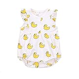 エルフ ベビー(Fairy Baby)ベビー服 半袖 夏用ロンパース 可愛い鴨柄 ホワイト サイズ：95