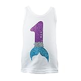 Reflectionz Baby Girlsホワイトパープルマーメイド記念リブ編みタンクトップ12 M カラー: ホワイト