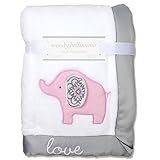 Wendy Bellissimo Super Soft Plush Baby Blanket - Elephant Baby Blanket from the Savannah Collection 