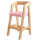 タンスのゲン BabyDays(ベビーデイズ) キッズチェア ハイタイプ ハイチェア 木製 高さ調節可能 ピンク 30600003 PK