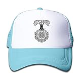 ボーイズ メッシュキャップ 通気性 今季最新 ダンス メッシュハット 遺伝子 木 紫外線防止 帽子 カジュアル ストーリート系ライトブルー プリント付き 無地