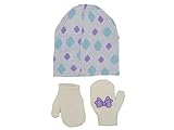 Toddler Girls Gripper Set Includingビーニー帽子and Easy Mittens with Fun Prints カラー: マルチカラー