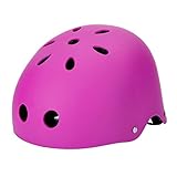 自転車ヘルメット　子供用　自転車　子供　軽量　可愛い　キッズ　スケートボード　ジュニア　通学 プレゼント　11ホール　マットパープル（ダイヤル付き）