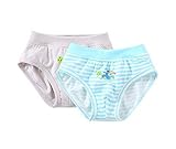 2個の通気性ソフト赤ちゃん下着パンティー、青灰色、2歳から3歳