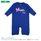 BabyChips March(名入れ長袖ベビーロンパース) 80 ロイヤルブルー