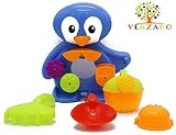 VERZABO Penguin Waterfall Bath time Toy with Water Scoop Pail and Waterfall Attachments Already Put 