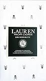 Lauren Ralph Lauren University Set of 2 Standard Pillowcases Solid White with Black and Gray Pirate 