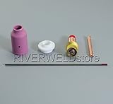 2.4mm 45V26 TIG中型アルミナガスレンズカップ トリタン 2.4 x 150mm 赤 TIG 溶接 タングステン 電極棒 WP-17 WP-18 WP-26 TIG溶接トーチ用 消耗品