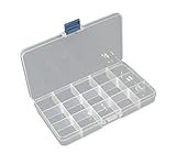 Housweetyシンプルジュエリー＆小物ストレージボックス アクセサリー収納ケース プラスチックビーズケース 15仕切り調整可