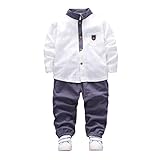 サクララ(Sakulala) 子ども服 子供服チェック オシャレ 秋冬キッズ 2セット 男の子 長袖 レジャー 子供服 2点セット 女の子 上下セット (1.5-2オ, 白い)