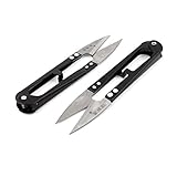 uxcell 糸はさみ　カッター　メタル握り　釣り糸用　十字ステッチクラフト用 2個入り　シルバートーン