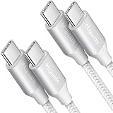 USB C ケーブル 白【1m 2本】etguuds タイプ C to C ケーブル PD3.0対応 60W急速充電 柔軟かつ高耐久ナイロン iPhone15/16/17、MacBook Pro、iPad Pro、Galaxy S25 S24 S24FE S23 Ultra S23、XiaomiPOCO F7、PixelなどUSB-Cデバイス対応