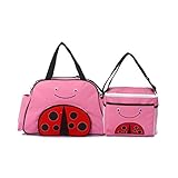 マザーズバッグ ママバッグ 3点セット キャラクター 可愛い 多機能 動物柄 親子バッグセット デイリーバッグ ショルダー (てんとう虫)