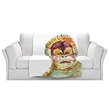 ブランケットウルトラソフトFuzzy 4サイズ！DIANOCHEデザインからby Marley Ungaro OrangutanホームDecor Unique Designer芸術的スタイリッシュな寝