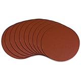 POWERTEC 110740 8-Inch PSA 180 Grit Aluminum Oxide Sanding Disc, Self Stick, 10-Pack by POWERTEC