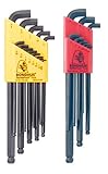 Bondhus 20599 0.050 - 3/8-Inch and 1.5 - 10mm Stubby Ball End Hex Key Double Pack [並行輸入品]
