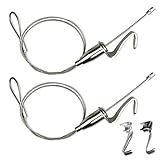 Augsion ピクチャーレール ワイヤーロープスリング 自工場 品質保証 ステンレス レール ワイヤー フック 自在金具付 吊り下げ金具 自在金具付 額縁 絵画 壁掛け 展示 用 シルバー (0.5m ワイヤー2本 セット フック各1個 付属)