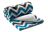 Berlando- chevron baby blanket, blue and gray, ultra-soft baby boy blanket, #1 ranked in baby blanke
