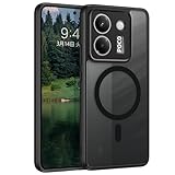 DUEDUE Poco M7 Pro 5G ケース マグネット式カーマウント対応 超薄型 TPU 耐衝撃 全面保護 指紋防止 黄ばみ防止 ブラック