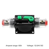 KKmoon サーキットブレーカ 12-24V 60A 過負荷保護 手動リセットスイッチ カーオーディオインラインサーキット