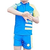 【Ani Mam Kids】キッズ用 水着 男の子 用 女の子 用 ラッシュガード スイミング ウェア (M（120）, ライトブルー)