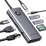ORICO USB C ハブ 8-in-1 2*USB3.0ポート 4K@60Hz HDMIポート 100W PD充電 1080P VGAポ