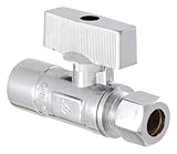LDR 537 6300QT Low Lead Quarter Turn Shut Off Sweat Street Valve 3/8-Inch Compression x 1/2-Inch ID,
