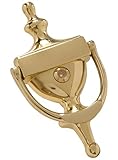 The Hillman Group The Hillman Group 852395 7" Door Knocker with 160 Degree Viewer - Solid Brass - Br