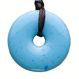 Smart Mom Teething Bling Donut Shaped Necklace - Turquoise [並行輸入品]