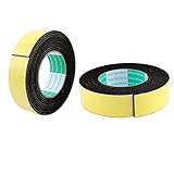 uxcell スポンジテープ スポンジ ブラック イエロー 片面スポンジテープ サンルーフ 2個入り