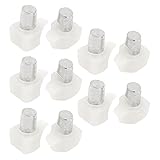 uxcell プレートサポート　棚受け　サポートピンホルダー　ガラス棚　5mmピン　食器棚　クリア　10個