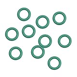 uxcell フッ素ゴムOリング FKMシールガスケット 機械配管用 外径6.5mm 内径3.5mm 幅1.5mm グリーン 10個入り