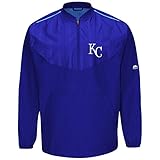 Kansas City Royals MLBメンズ長袖クールベースHalf Zip On - Fieldトレーニングジャケット( Medium )