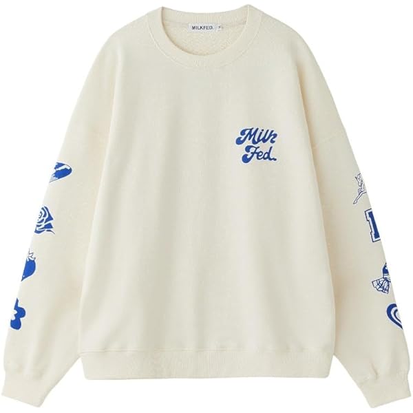 Amazon.co.jp: [ミルクフェド] トレーナー FLOWER PATCHED ELBOW