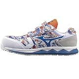 [ミズノ] ワークシューズ 安全靴 オールマイティ HW22L 軽量 ベルト JSAA・普通作業用(A種) メンズ ホワイト×ブルー×オレンジ 28.0 cm 3E