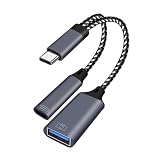 USB Type C 変換 アダプタ 10W OTG変換ケーブル 2in1 【USB 3.0+USB Type C】高速伝送 オーディオファイル/ビデオ転送/マウス/キーボード/USB接続/チューナ/アプリケーションプラグアンドプレイ不要 10cm