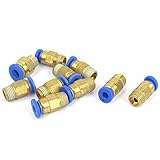 uxcell 4mm チューブ 1/8BSP ねじ 空気 オス クイック エアー フィッティング カプラ コネクタ 10個入り